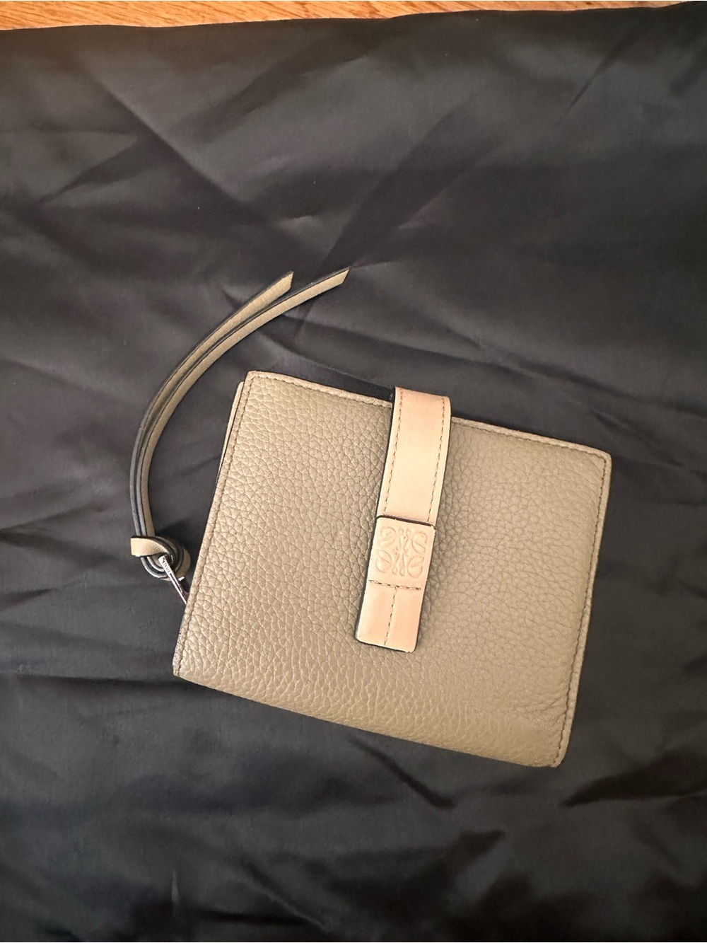 Loewe Taupe Pebbled Leather Wristlet